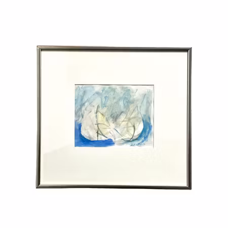 "Poetisk Bilderbok" Gouache av Stig Deteste. 44x40 cm