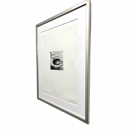 Inramad polytypi av Sven-Erik Johansson.42x52 cm