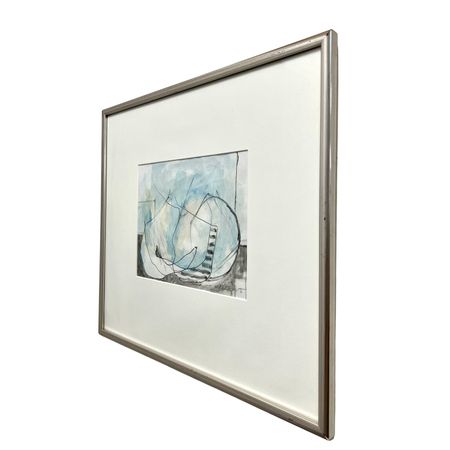 "Försök till helhetssyn" Goauche av Stig Deteste. 44x40 cm.