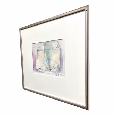 "Lyriskt slutskede" Goauche av Stig Deteste. 44x40 cm.