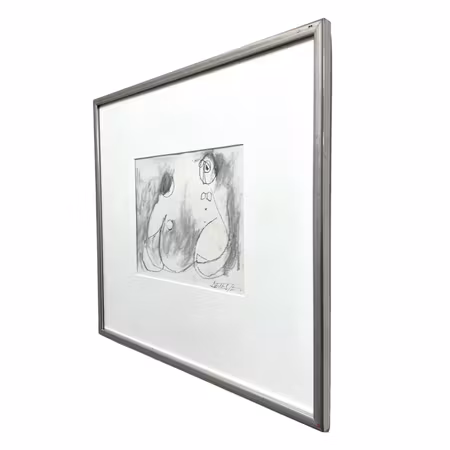 "Mise Ey Sceye" Goauche av Stig Deteste. 44x40 cm.