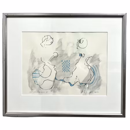 "Vårblommor III" Litografi av Stig Deteste. 45,5x38,5 cm