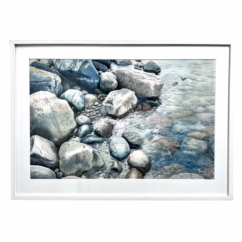 "Fjällbacka stenar" Akvarell av Johannes Wessmark. 87x63 cm