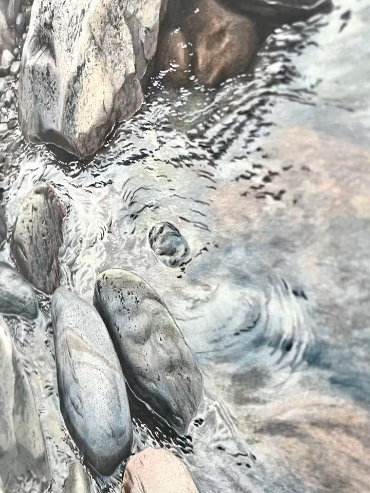 "Fjällbacka stenar" Akvarell av Johannes Wessmark. 87x63 cm