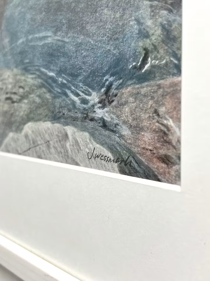 "Fjällbacka stenar" Akvarell av Johannes Wessmark. 87x63 cm