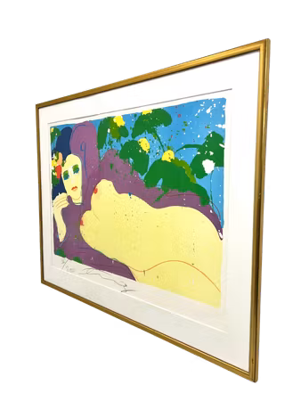 "My tits smell like peach" Serigrafi av Walasse Ting. Nr 36/200. Inramad 83,5x68 cm.