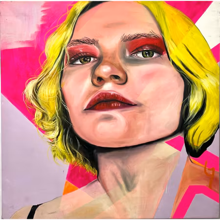 "Ingen titel" Akryl på duk av Lisa Larsson. 120x120 cm