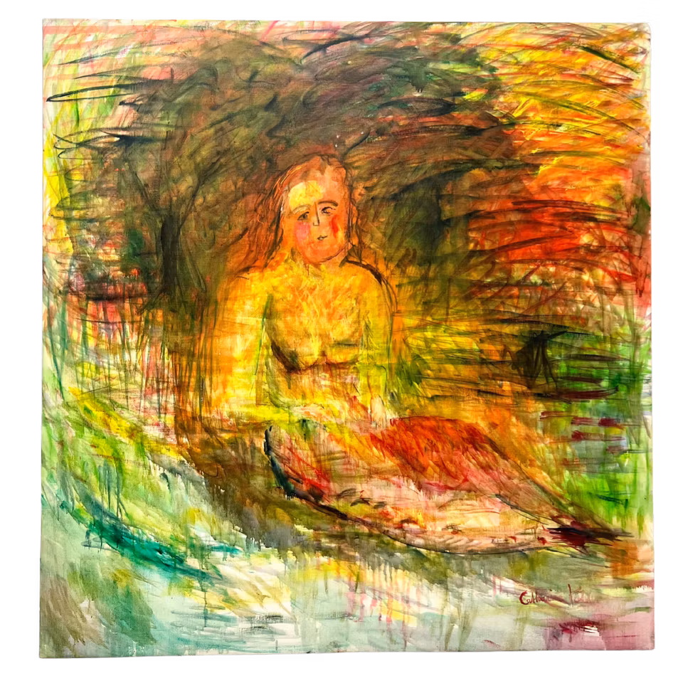 "Väntan" Olja på duk av Catharina Köhler. 145x152 cm