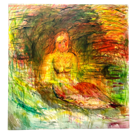 "Väntan" Olja på duk av Catharina Köhler. 145x152 cm