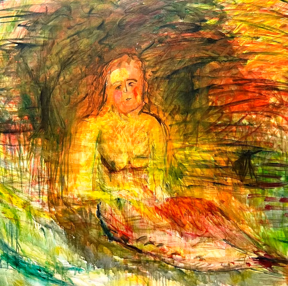 "Väntan" Olja på duk av Catharina Köhler. 145x152 cm