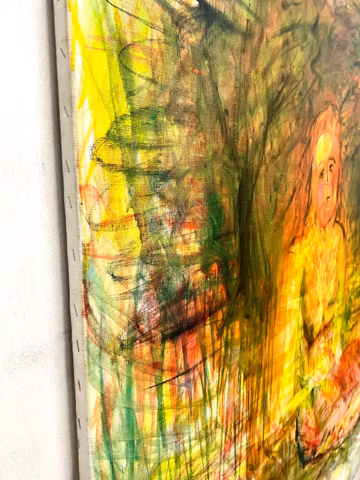 "Väntan" Olja på duk av Catharina Köhler. 145x152 cm