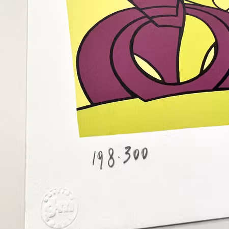 Valerio Adami, färglitografi "Man with violin" 28,5x27,5 cm