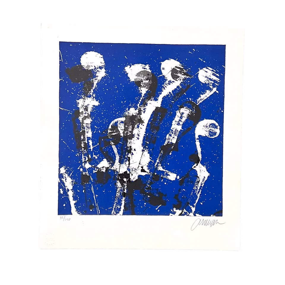 "Violins" Färglitografi av Arman. 41x46cm.