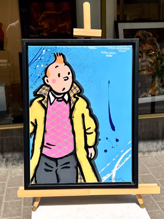 "Casual Kid (Blue)" Mixed media av Haze1. 33x43 cm