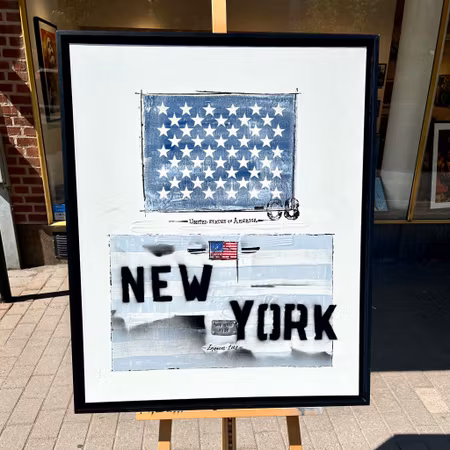 "New York" Originalmålning på dul av Robert "Emanuel" Fredriksson. 87x105 cm