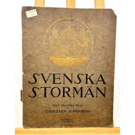 "Axel Oxenstierna" Grafisk blad av Thorsten Schonberg ur mappen "Svenska Stormän". Nr 44/100. 40x52 cm