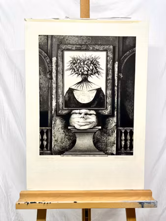 Svartvit etsning av Per Svensson. 50x70 cm. Nr 3/40.