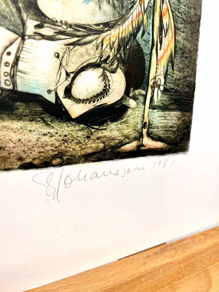 Litografi av S-E Johansson. nr 326/350. 81x55 cm.