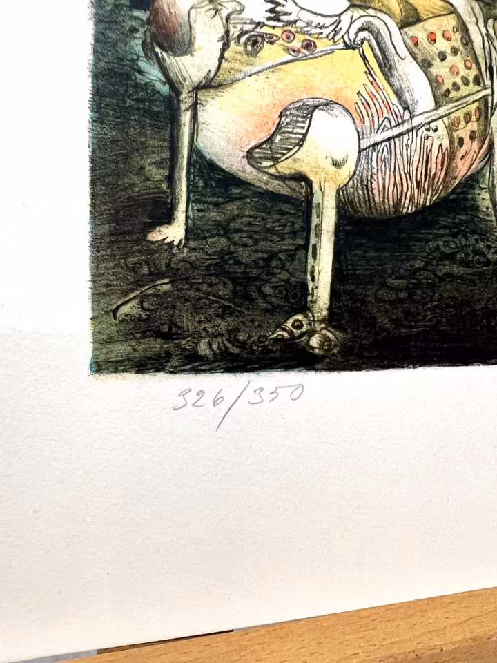 Litografi av S-E Johansson. nr 326/350. 81x55 cm.