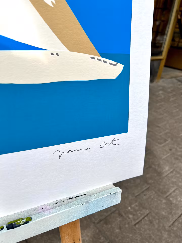 "Ready About" Serigrafi av Franco Costa. nr 166/250. 68x93 cm.