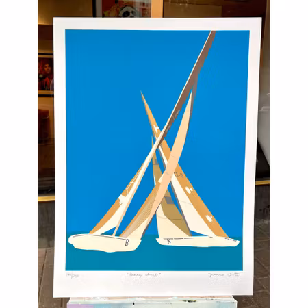 "Ready About" Serigrafi av Franco Costa. nr 166/250. 68x93 cm.