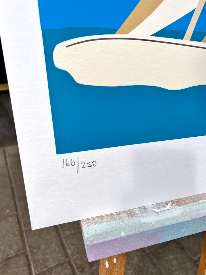 "Ready About" Serigrafi av Franco Costa. nr 166/250. 68x93 cm.