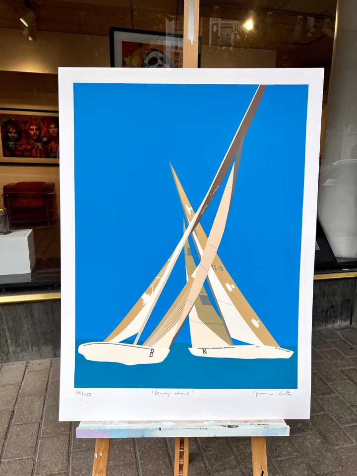 "Ready About" Serigrafi av Franco Costa. nr 166/250. 68x93 cm.