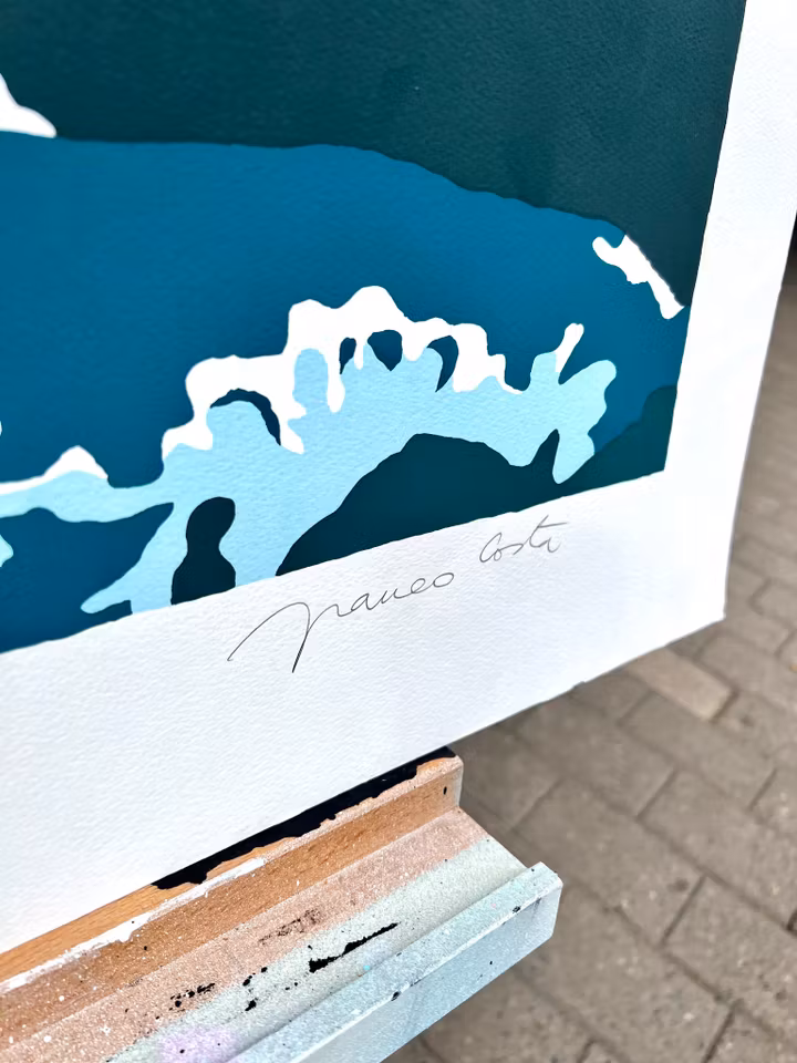 "Southern Ocean Wave" Serigrafi av Franco Costa. 68x93 cm.