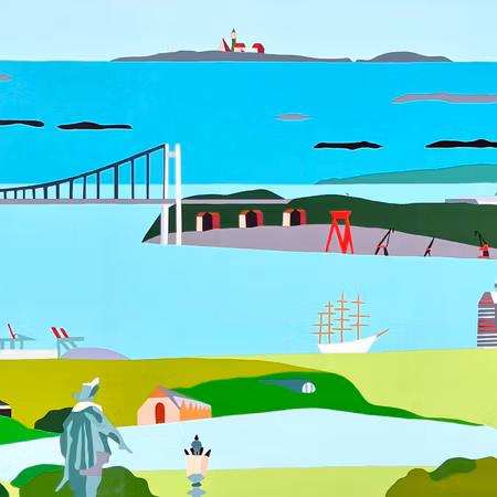 "Göteborg" Serigrafi av Franco Costa. 90x70 cm.