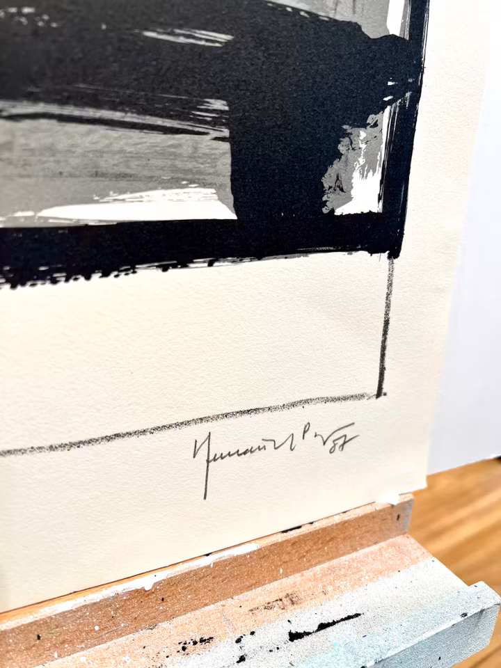 "Sans Titre" Litografi av Joan Hernandez Pijuan. nr 68/100. 58x38 cm