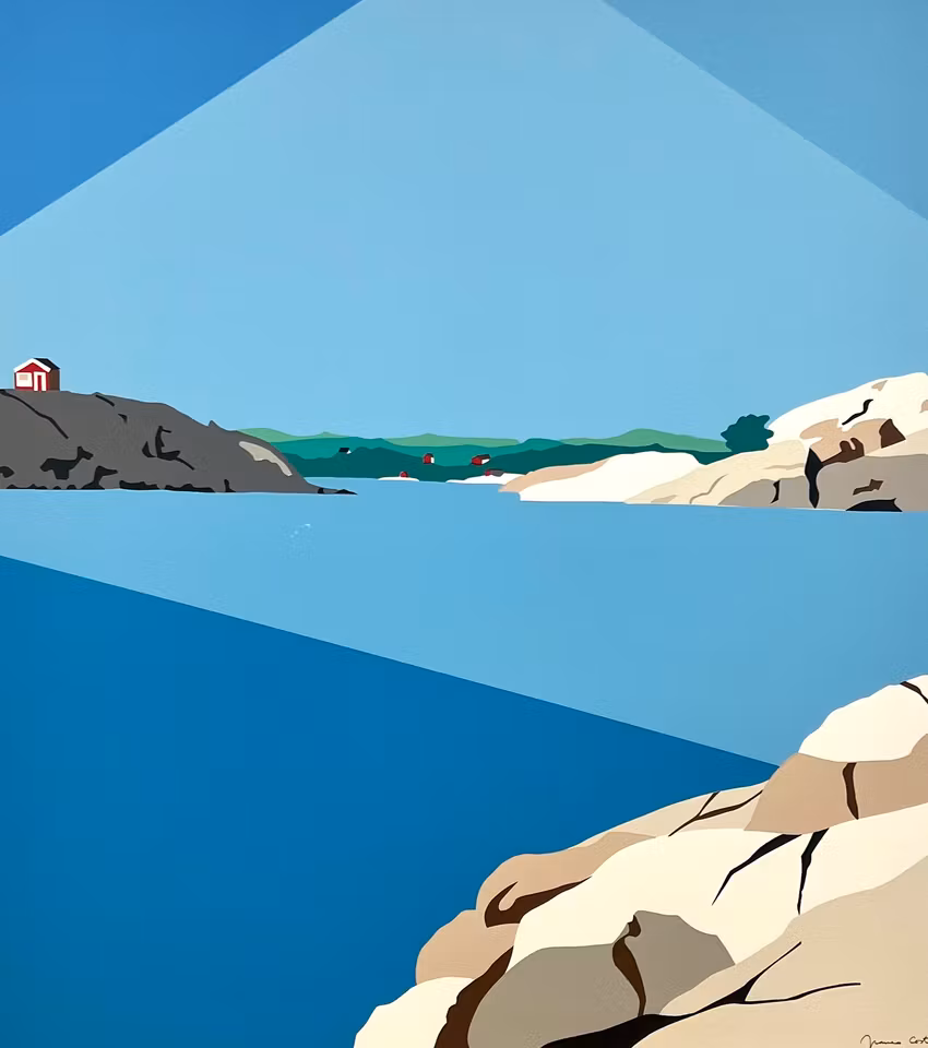 "Summer bliss" grafiskt tryck av Franco Costa. 41x44 cm