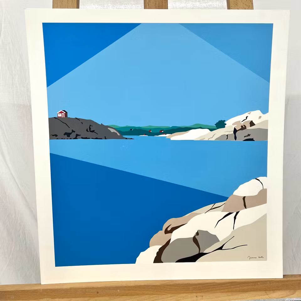 "Summer bliss" grafiskt tryck av Franco Costa. 41x44 cm