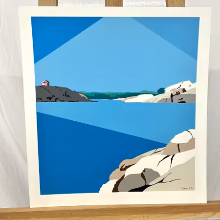 "Summer bliss" grafiskt tryck av Franco Costa. 41x44 cm