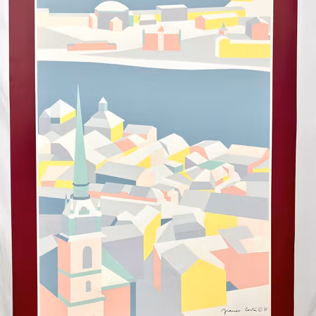 Signerad utställningsaffisch Franco Costa, ´1985. 58x88 cm