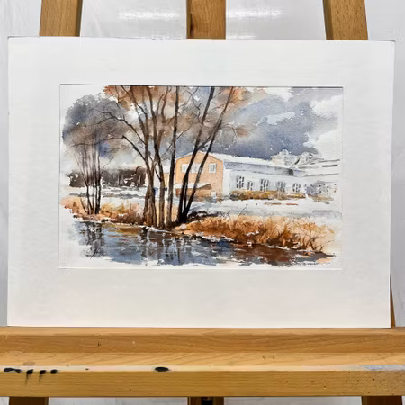 Akvarell av Ali Pournoroozy. 30x21,5 cm