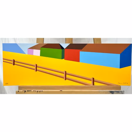 "Fence" Serigrafi av Franco Costa, nr 27/99. 69x23 cm