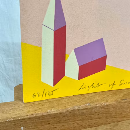 "Light of Sweden no1" Litografi av Franco Costa. 62/175. 15/21 cm