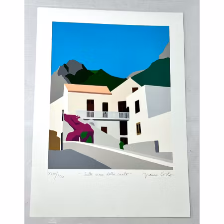 "Sulle onde della carta" Serigrafi av Franco Costa. XLIV/LXX. 50x70 cm