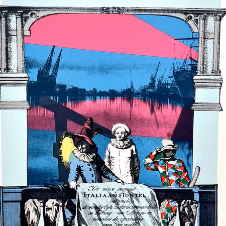 "Italiaan Stoneel" Litografi av Franco Costa. Nr 28/110. 38x53 cm