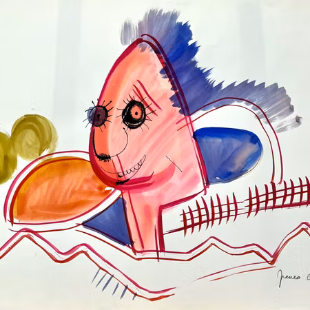 "Ingen titel" Akvarell av Franco Costa. 70x50 cm