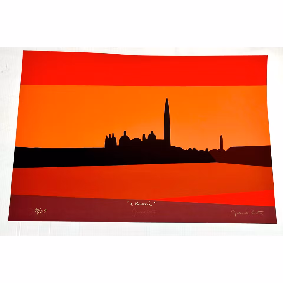 "a Venedia" Serigrafi av Franco Costa. nr 99/150. 100x70 cm