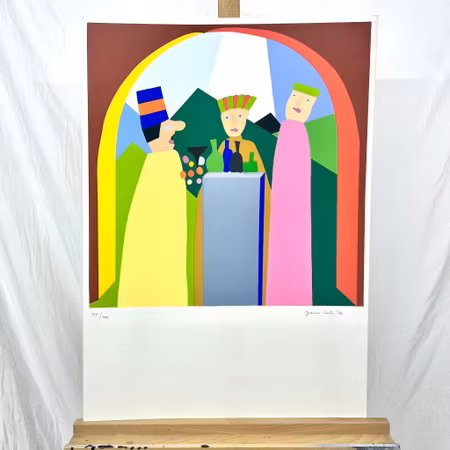 "Festicciola" Litografi av Franco Costa. ´76. XIX/XXX. 50x70 cm