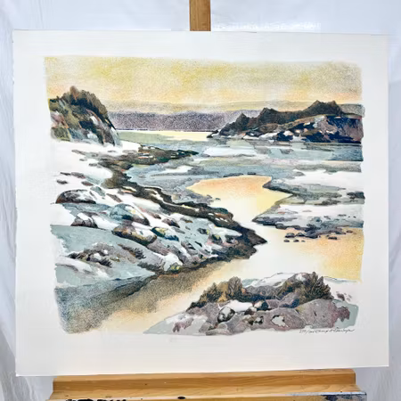"Ingen titel" Litografi av Bengt Andersson Råssbyn" 70x63cm