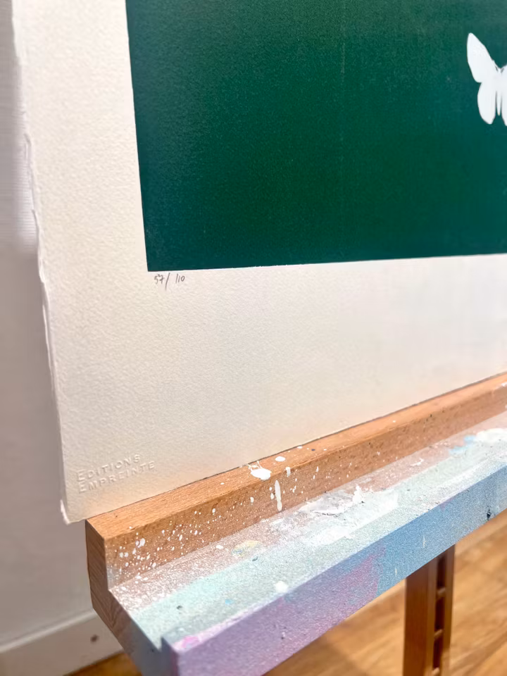 "Ingen titel" Litografi av Milvia Maglione. 57x76 cm