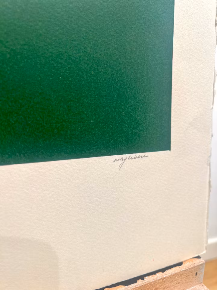 "Ingen titel" Litografi av Milvia Maglione. 57x76 cm