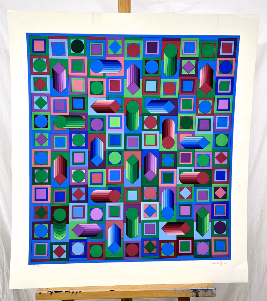 Victor Vasarely, Serigrafi. Signerad, numrerad EA III/XXX. 76x74,5 cm