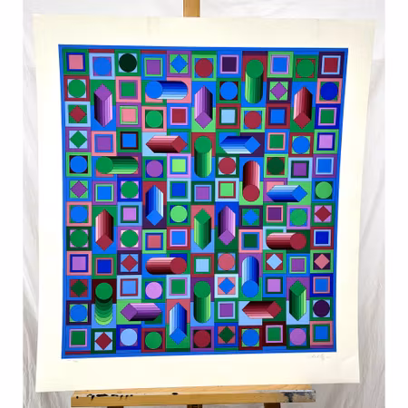 Victor Vasarely, Serigrafi. Signerad, numrerad EA III/XXX. 76x74,5 cm