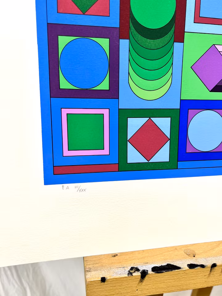 Victor Vasarely, Serigrafi. Signerad, numrerad EA III/XXX. 76x74,5 cm