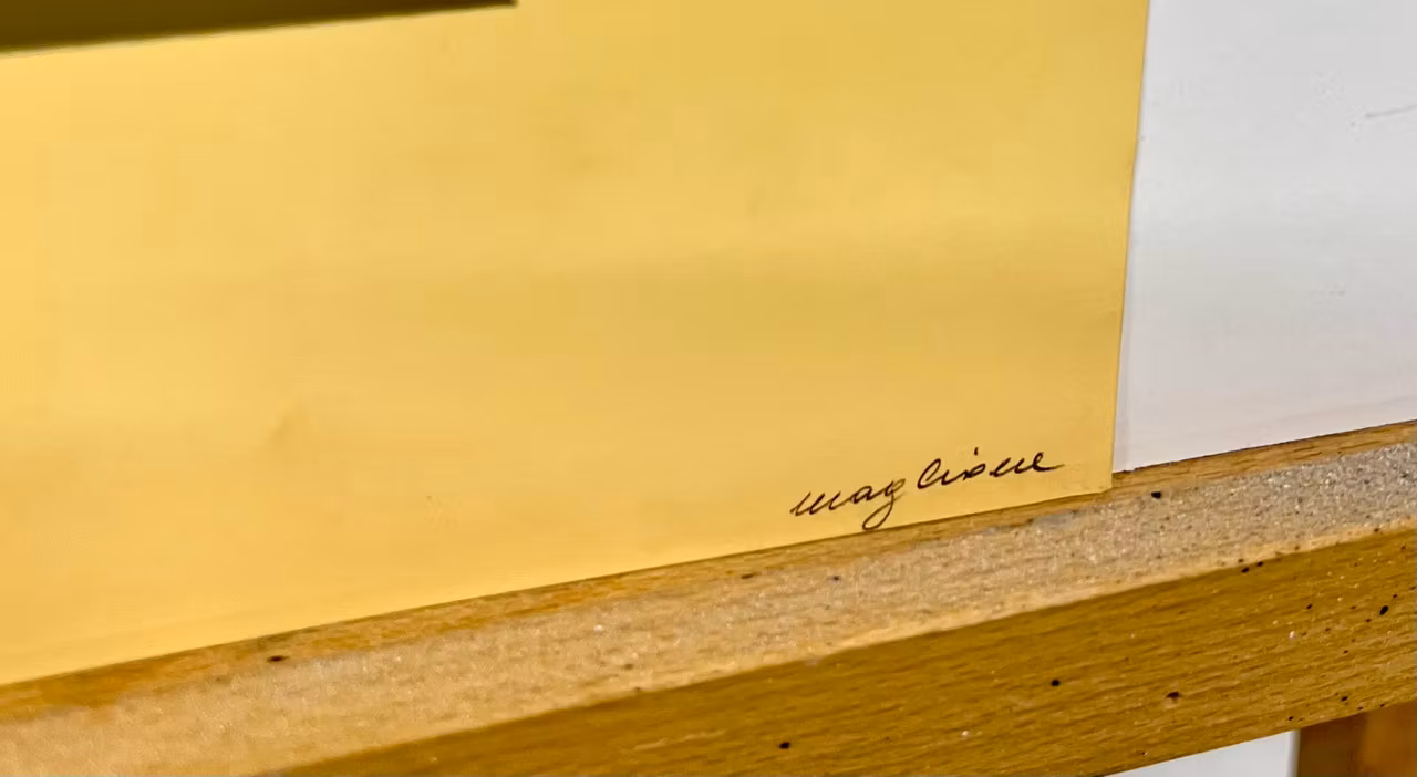 Milvia Maglione, litografi, signerad, numrerad 56/90. 29x39 cm