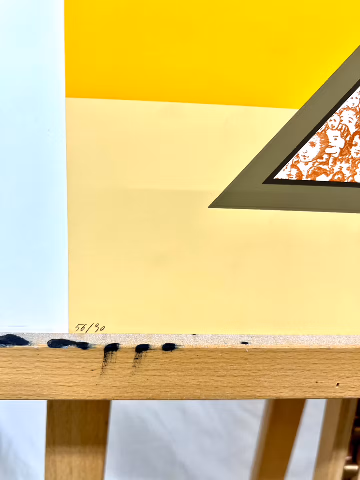 Milvia Maglione, litografi, signerad, numrerad 56/90. 29x39 cm